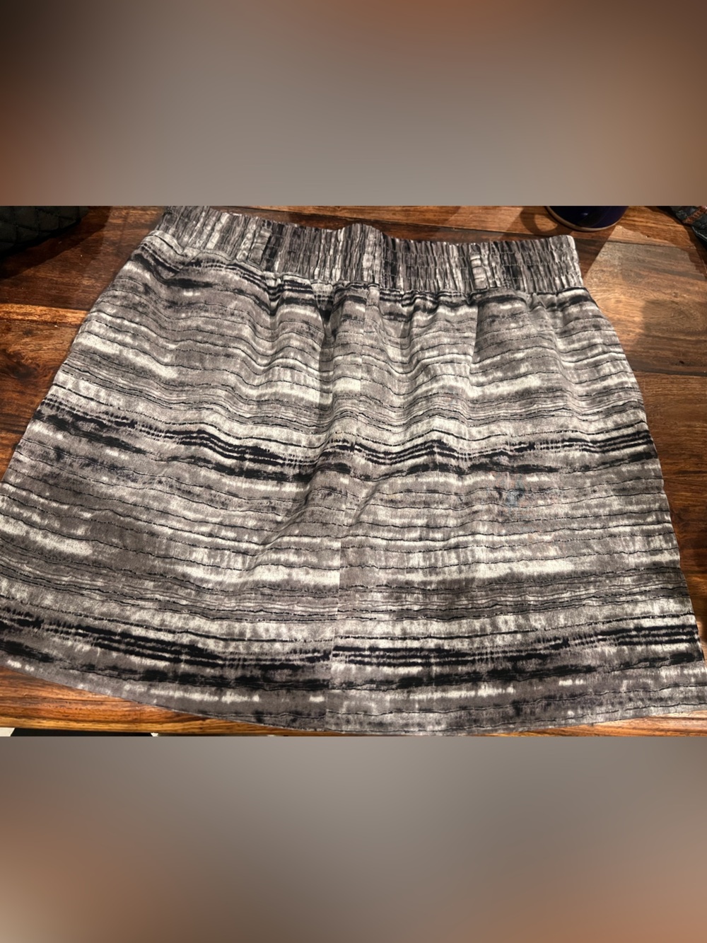 GAP Black and Gray Striped A-Line Skirt